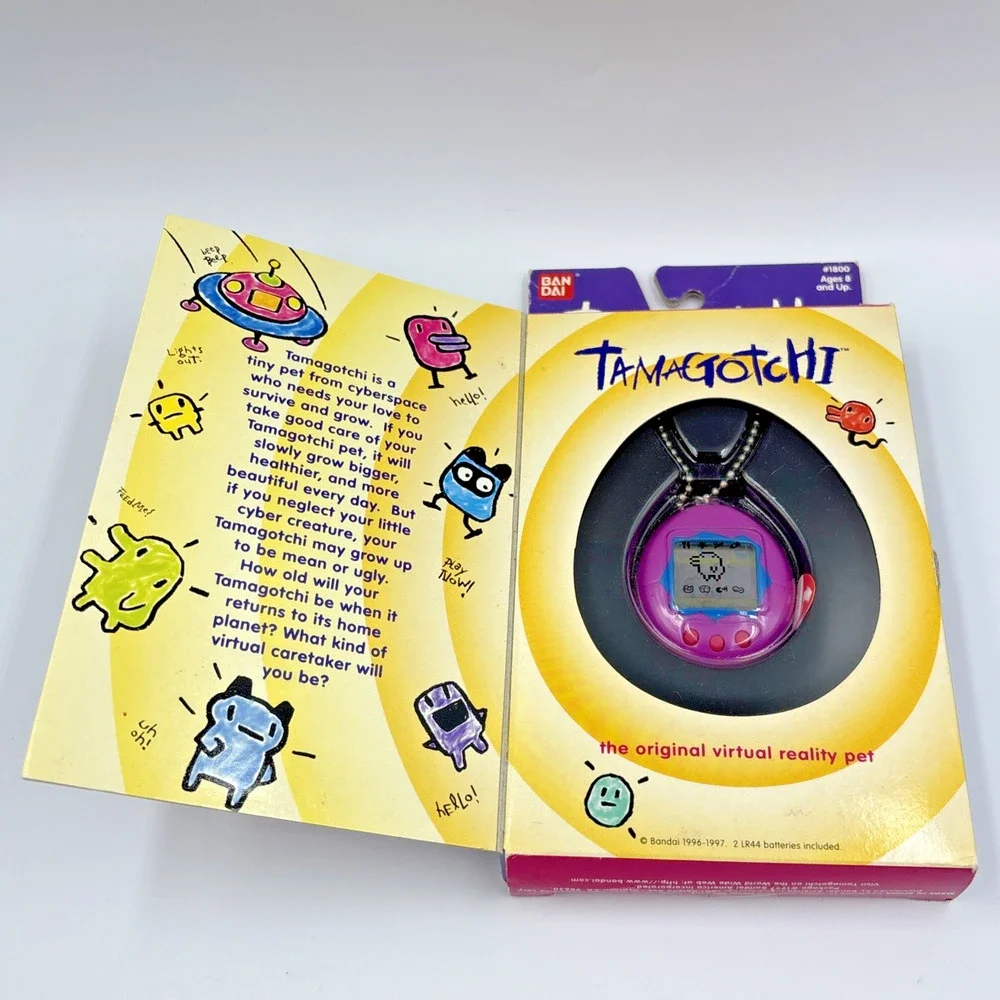 Tamagotchi Original Virtual Pet Pink Purple 1997 New In Box Vintage Retro Bandai